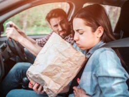 Motion sickness during journey